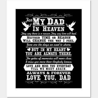 Dad in Heaven, In Loving Memory of Dad Posters and Art